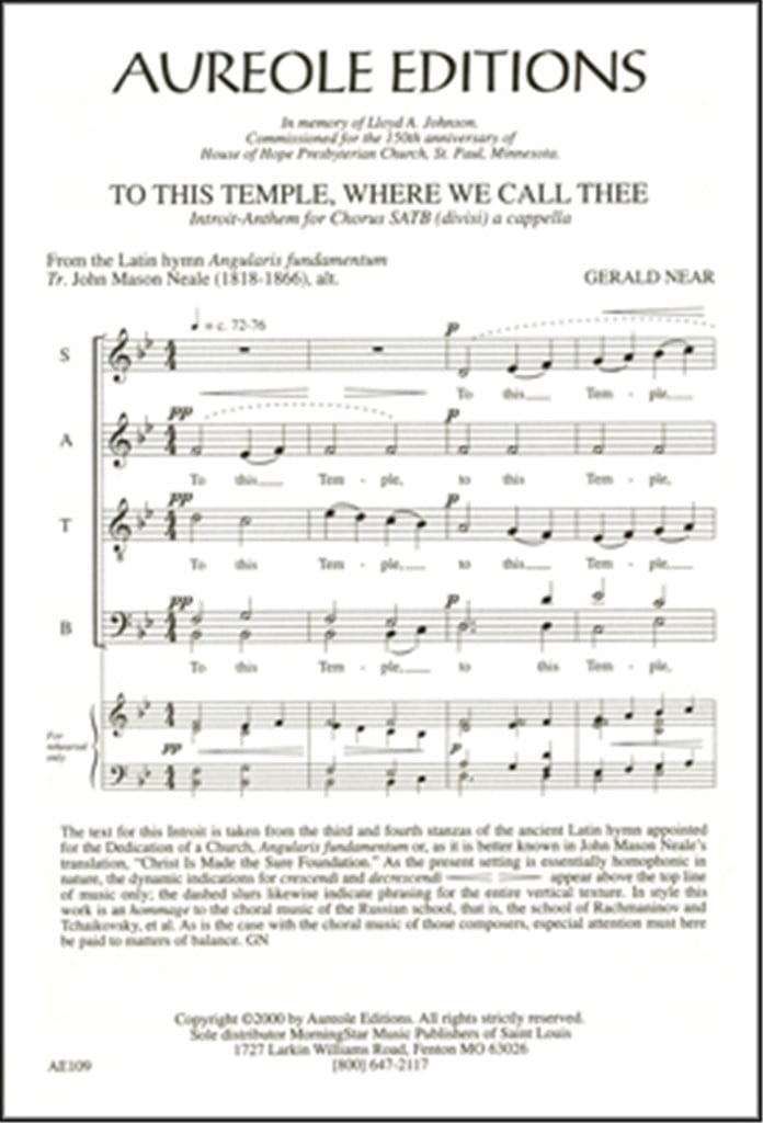 To This Temple, Where We Call Thee